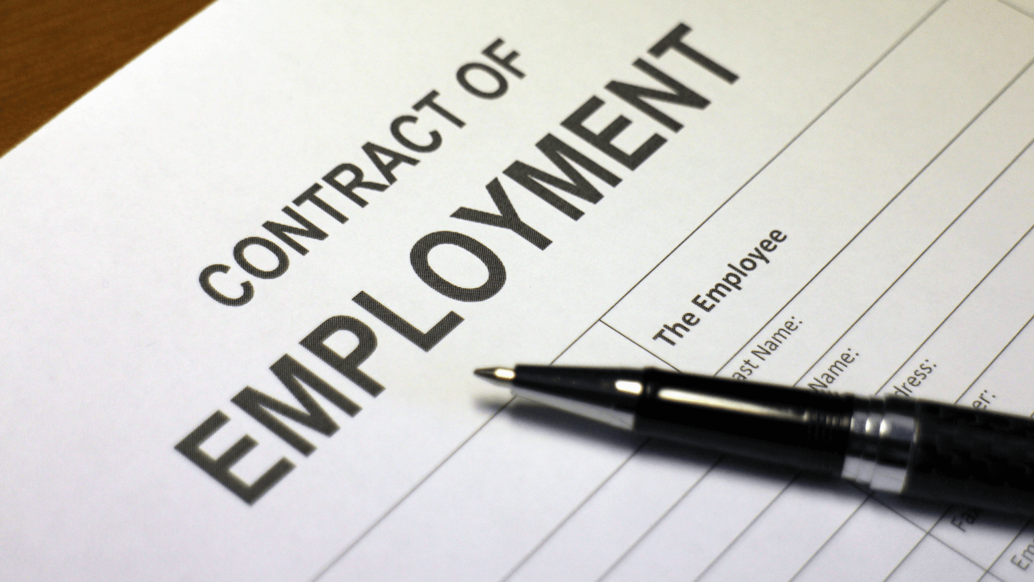 Employment contract and pen